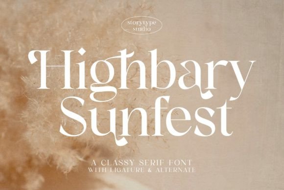 Highbary Sunfest Font for Elegant Editorial Design